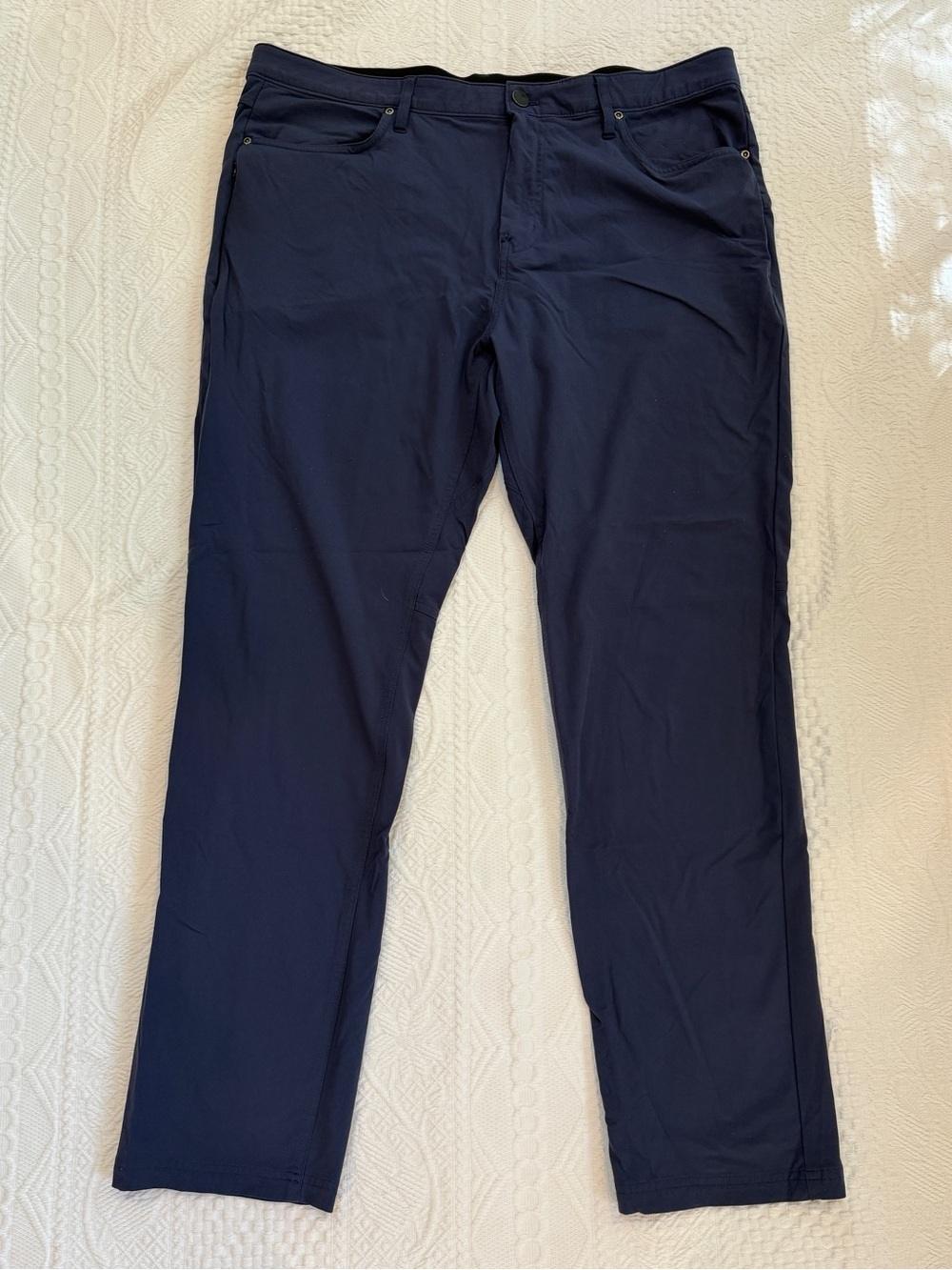 01 ALGO Pants Mens 36x32 Blue Performance Stretch Straight Leg Golf Athleisure